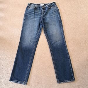 CELLO Jeans Size 5 Straight Leg Blue Frayed Waist Casual Denim Distressed